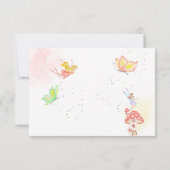 妖精の庭の水彩 子供の誕生日 サンキューカード (裏面)