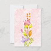 妖精の庭の水色のハッピーバースデー挨拶 カード (裏面)