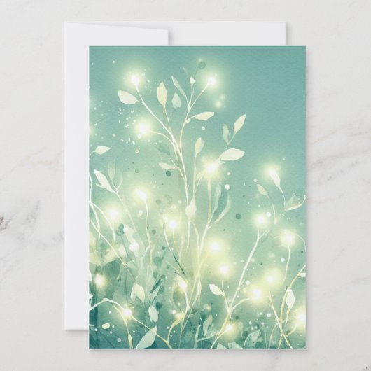 妖精の庭の茶のキノコが赤ちゃんの女の子シャワーを枯らす 招待状 (裏面)