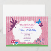 妖精の庭の誕生日招待状 招待状 (正面/裏面)