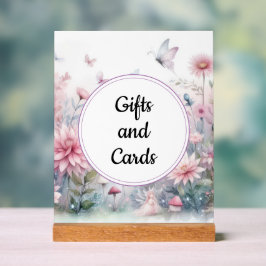 妖精の庭の贈り物とカード アクリルサイン