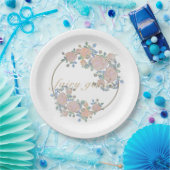 妖精の庭エレガントのバラの花のパターン ペーパープレート (パーティー)