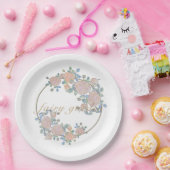 妖精の庭エレガントのバラの花のパターン ペーパープレート (パーティー)