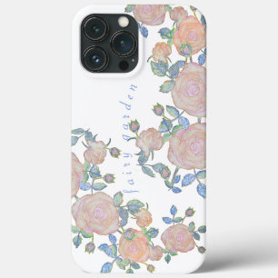 妖精の庭エレガントのバラの花のパターン iPhone 13 PRO MAXケース