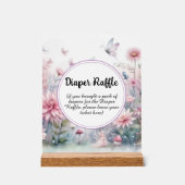 妖精の庭ベビーシャワーオムツラッフル アクリルサイン (正面)