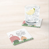 妖精の庭マッシュルームLadybugs蝶 スクエアペーパーコースター (インサイチュ)