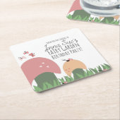 妖精の庭マッシュルームLadybugs蝶 スクエアペーパーコースター (アングル)