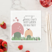 妖精の庭マッシュルームLadybugs蝶 スタンダードランチョンナプキン (インサイチュ)