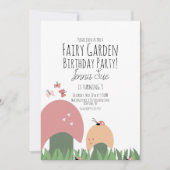 妖精の庭マッシュルームLadybugs蝶 招待状 (正面)