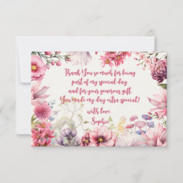 妖精の庭園 水彩 子供の誕生日 サンキューカード