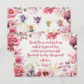 妖精の庭園 水彩 子供の誕生日 サンキューカード (正面/裏面)