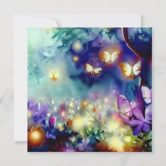 妖精の庭：優雅な庭、赤ちゃんシャワー 招待状 (正面)