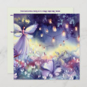 妖精の庭：神秘的な妖精、赤ちゃんシャワー 招待状 (正面/裏面)