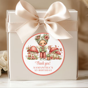 妖精の庭 7歳の誕生日 かわいい花のファースティッカー ラウンドシール