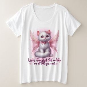 妖精の愛のヒゲ プラスサイズTシャツ