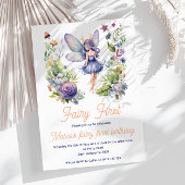 妖精の最初のかわいい水の色1st誕生日 招待状