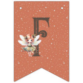 妖精の最初のウッドランド動物キノコの最初の誕生日 バンティングフラッグ (第1の旗)