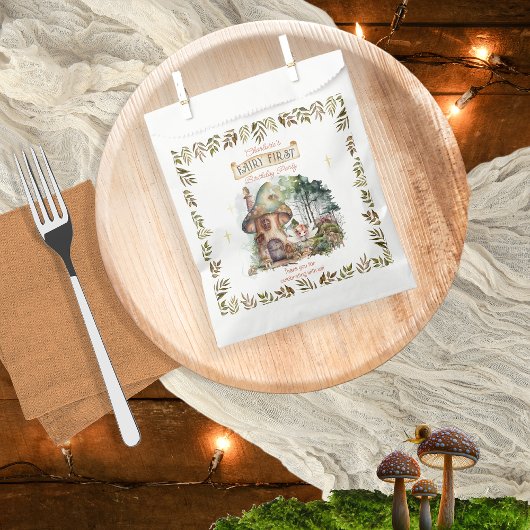 妖精の最初のウッドランド動物キノコの最初の誕生日 フェイバーバッグ