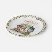 妖精の最初のウッドランド動物キノコの最初の誕生日 ペーパープレート (アングル)