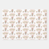 妖精の最初のウッドランド動物キノコの最初の誕生日 ラッピングペーパーシート (正面)