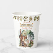 妖精の最初のウッドランド動物キノコの最初の誕生日 紙コップ (裏面)