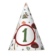 妖精の最初のキノコの森ハリネズミのパターン パーティーハット (正面)