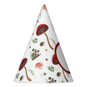 妖精の最初のキノコの森ハリネズミのパターン パーティーハット (左)