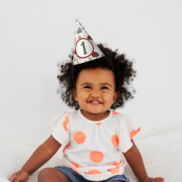 妖精の最初のキノコの森ハリネズミのパターン パーティーハット