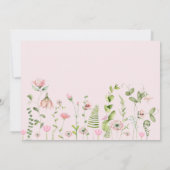 妖精の最初のピンクの弓フォトガールズの最初の誕生日 招待状 (裏面)