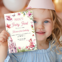 妖精の最初のワイルドフラワーの水彩1歳の誕生日