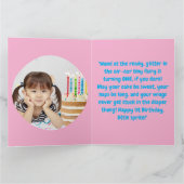 妖精の最初の写真子供の誕生日グリーティングカード カード (内部)