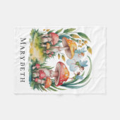 妖精の最初の女の子の誕生日パーティギフト フリースブランケット (正面(横))