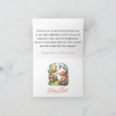 妖精の最初の女の子の誕生日パーティー サンキューカード (内部)