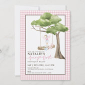 妖精の最初の女の子の1歳の誕生日パーティー オーダーメイド 招待状 (正面)