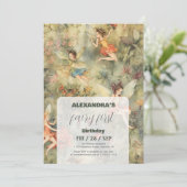 妖精の最初の女の子の1歳の誕生日 招待状 (スタンド正面)