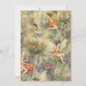 妖精の最初の女の子の1歳の誕生日 招待状 (裏面)