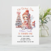 妖精の最初の女の子の1歳の誕生日 招待状 (スタンド正面)