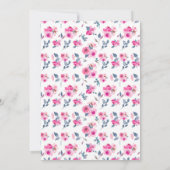 妖精の最初の水色フローラ女の子の最初の誕生日 サンキューカード (裏面)