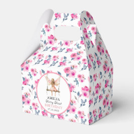 妖精の最初の水色フローラ女の子の最初の誕生日 フェイバーボックス