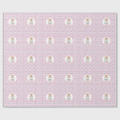 妖精の最初の水色フローラ女の子の最初の誕生日 ラッピングペーパー (フラット)