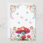 妖精の最初の花の少女 1歳の誕生日パーティー 招待状 (裏面)