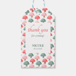 妖精の最初の誕生日かわいいカラフルキノコ ギフトタグ