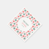 妖精の最初の誕生日かわいいカラフルキノコ スタンダードカクテルナプキン (角)