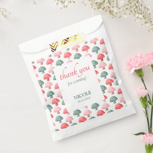 妖精の最初の誕生日かわいいカラフルキノコ フェイバーバッグ (封をした状態)