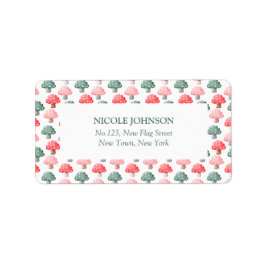 妖精の最初の誕生日かわいいカラフルキノコ ラベル