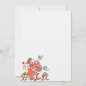 妖精の最初の誕生日かわいい水の色キノコ 招待状 (裏面)