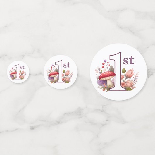 妖精の最初の誕生日の魅力花の水色 コンフェッティ (正面)