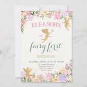 妖精の最初の誕生日パーティフェリー招待状 招待状 (正面)