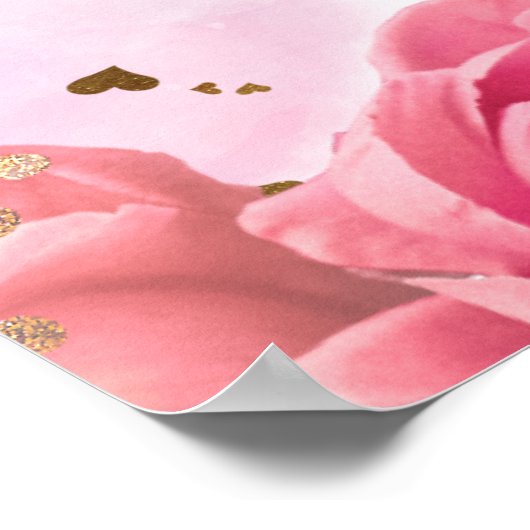 妖精の最初の誕生日パーティベビーガールウェルカムサイン ポスター (角)