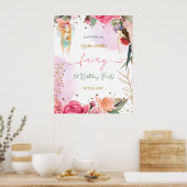 妖精の最初の誕生日パーティベビーガールウェルカムサイン ポスター (キッチン)